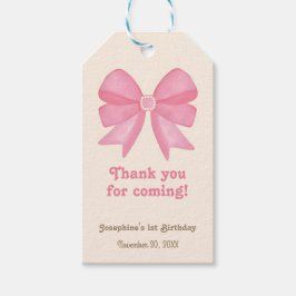 Etiqueta Para Presente Aniversário de Arco Rosa Mole Mínimo Obrigado