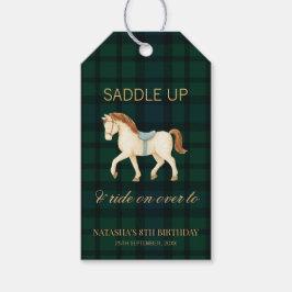 Etiqueta Para Presente Aniversário de Cavalo Vintage Préppy 