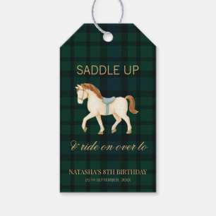 Etiqueta Para Presente Aniversário de Cavalo Vintage Préppy
