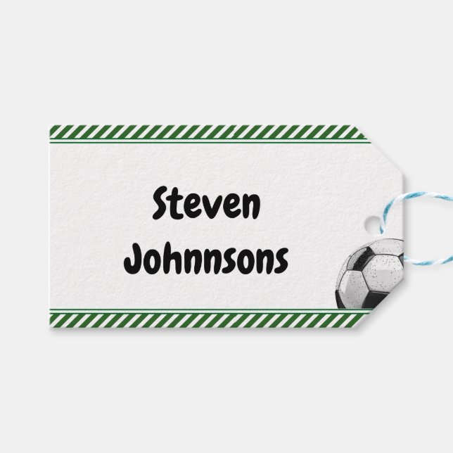Etiqueta Para Presente Aniversário de criança de futebol (Frente (horizontal))