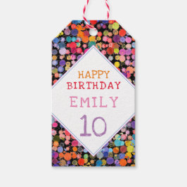 Etiqueta Para Presente Aniversário de criança de Gráficos de Tinta de Cor