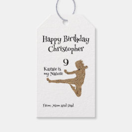 Etiqueta Para Presente Aniversário de criança de Karate de Artes Marciais