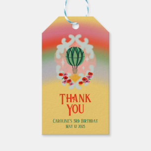 Etiqueta Para Presente Aniversário de criança do Balão Rainbow Hot Air