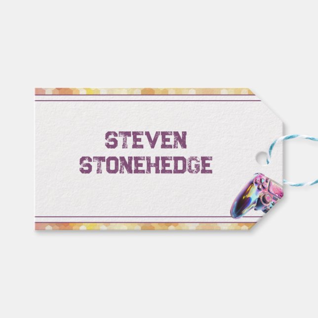 Etiqueta Para Presente aniversário de criança videos games (Frente (horizontal))