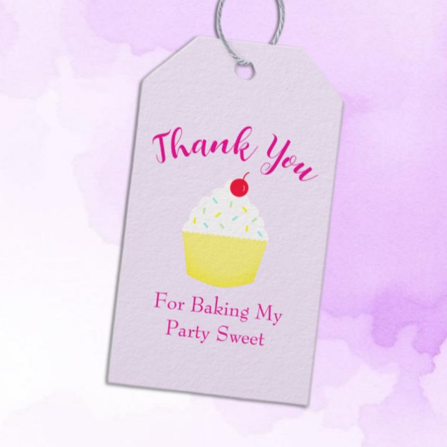 Etiqueta Para Presente Aniversário de Fazer Cupcake (Criador carregado)