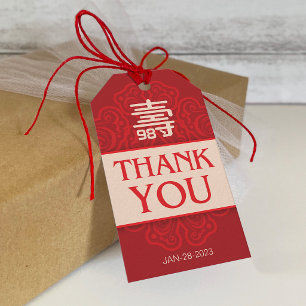 Etiqueta Para Presente Aniversário de "Longevidade" Chinês (99 e Menor)
