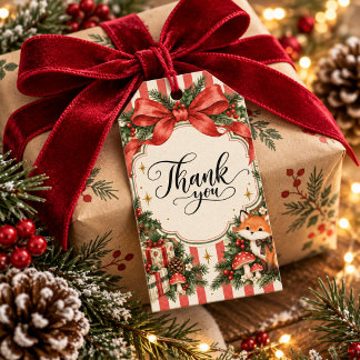 Etiqueta Para Presente Aniversário de Natal Floresta de Inverno ONEderlan