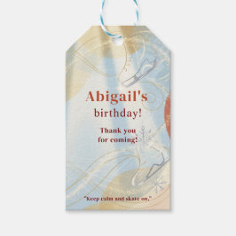 Etiqueta Para Presente Aniversário de Patinação no Gelo de Inverno Elegan