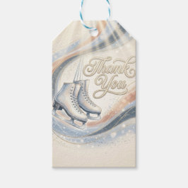 Etiqueta Para Presente Aniversário de Patinação no Gelo de Inverno Elegan