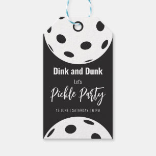 Etiqueta Para Presente Aniversário de Pickleball com Tema Preto Neon Esti