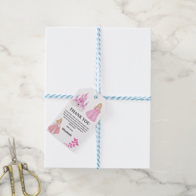 Etiqueta Para Presente Aniversário de Princesa  (Com cordão)