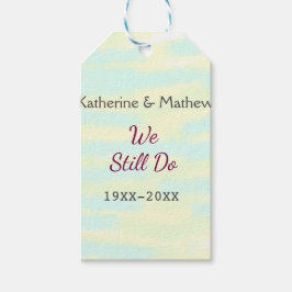 Etiqueta Para Presente Aniversário de renovação de Vow do greenpastel ama