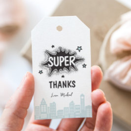 Etiqueta Para Presente Aniversário de Super-Herói de Quadrinhos