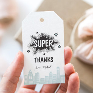 Etiqueta Para Presente Aniversário de Super-Herói de Quadrinhos