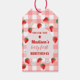 Etiqueta Para Presente Aniversário de um ano da Berry Morango Primeiro 1º