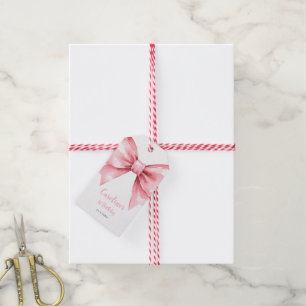 Etiqueta Para Presente Aniversário de Um Ano da Menina Rosa Moderno