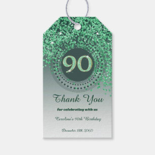 Etiqueta Para Presente Aniversário do 90 de Literatura Verde Moderna