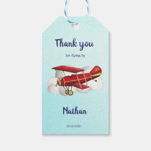 Etiqueta Para Presente Aniversário do Avião Obrigado Marca de Favor