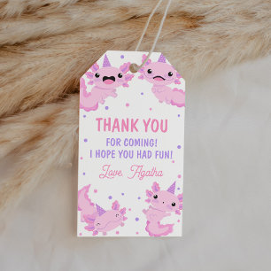 Etiqueta Para Presente Aniversário do Axolotl, Cor-De-Rosa, Agradeço-Lhe