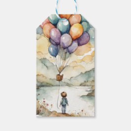 Etiqueta Para Presente Aniversário do Balão para Cima e Fora