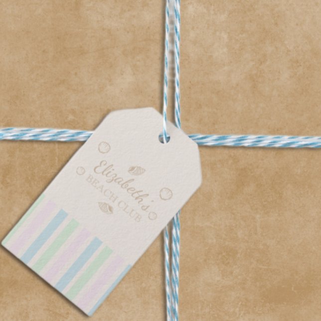 Etiqueta Para Presente Aniversário do Beach Club (Criador carregado)
