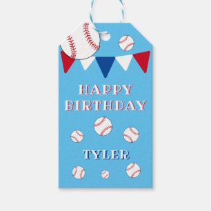 Etiqueta Para Presente Aniversário do Beisebol Balls Bunting Boy