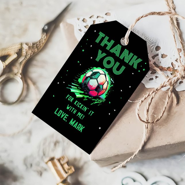 Etiqueta Para Presente Aniversário do Futebol Obrigado (Criador carregado)