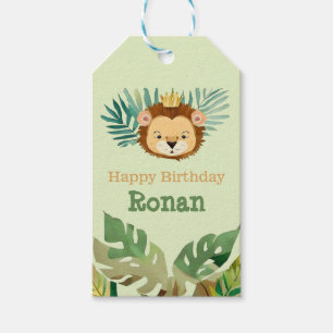 Etiqueta Para Presente Aniversário do Leão da Selva Bonita