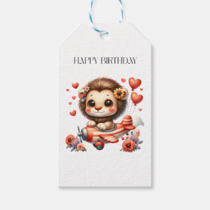 Etiqueta Para Presente Aniversário do Leão Piloto