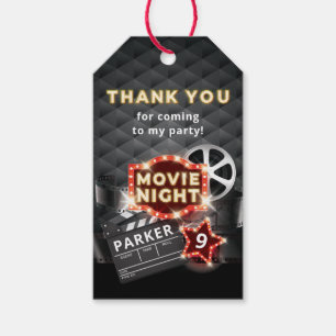 Etiqueta Para Presente Aniversário do Luxo da Noite do Filme Obrigado