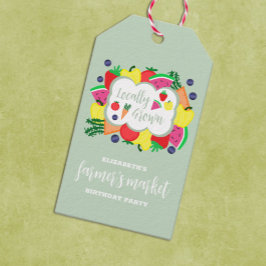 Etiqueta Para Presente Aniversário do Mercado de Fazendeiros Cultivados L