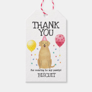 Etiqueta Para Presente Aniversário do ouro Retriever Obrigado A Favor Da