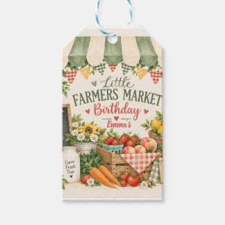 Etiqueta Para Presente Aniversário do Pequeno Mercado de Agricultores