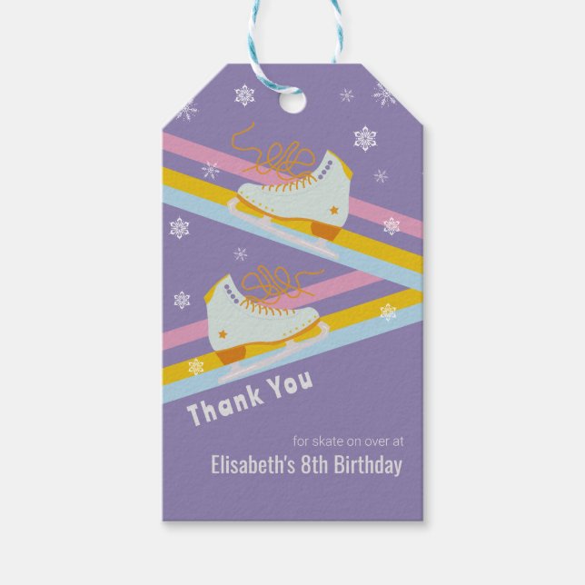 Etiqueta Para Presente Aniversário do Retrô de Pele de Gelo (Frente)