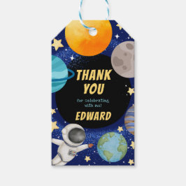 Etiqueta Para Presente Aniversário do Sistema Solar Moderno Obrigado
