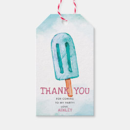 Etiqueta Para Presente Aniversário do Sorvete Azul Obrigado