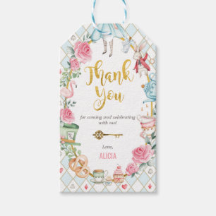 Etiqueta Para Presente Aniversário do Tea Party - Alice no País das Flo