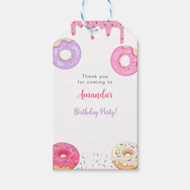 Etiqueta Para Presente Aniversário Doce Donut (Frente)