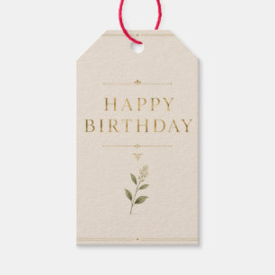 Etiqueta Para Presente Aniversário Elegante Personalizado com Dourado Ant