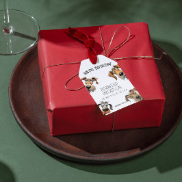 Etiqueta Para Presente Aniversário Feliz Cachorro Engraçado Único