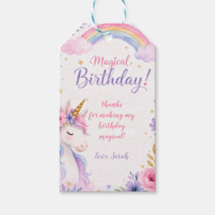 Etiqueta Para Presente Aniversário Mágico Unicórnio Aquarela