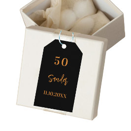 Etiqueta Para Presente Aniversário - obrigado de guião preto de ouro