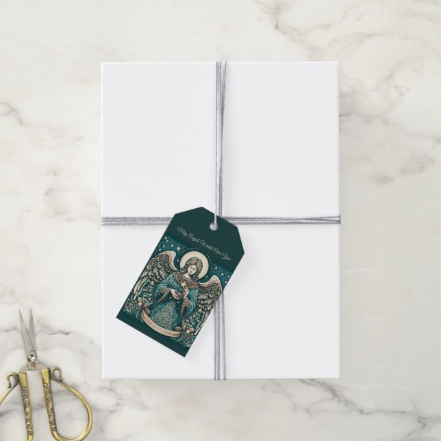 Etiqueta Para Presente Anjo Dourado da Paz (Com cordão)