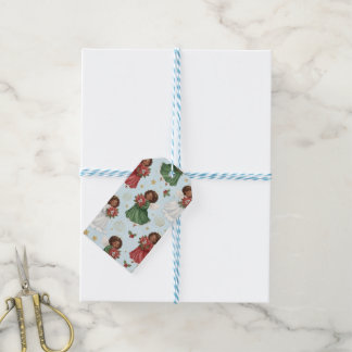 Etiqueta Para Presente Anjos da Poinsettia de Natal 