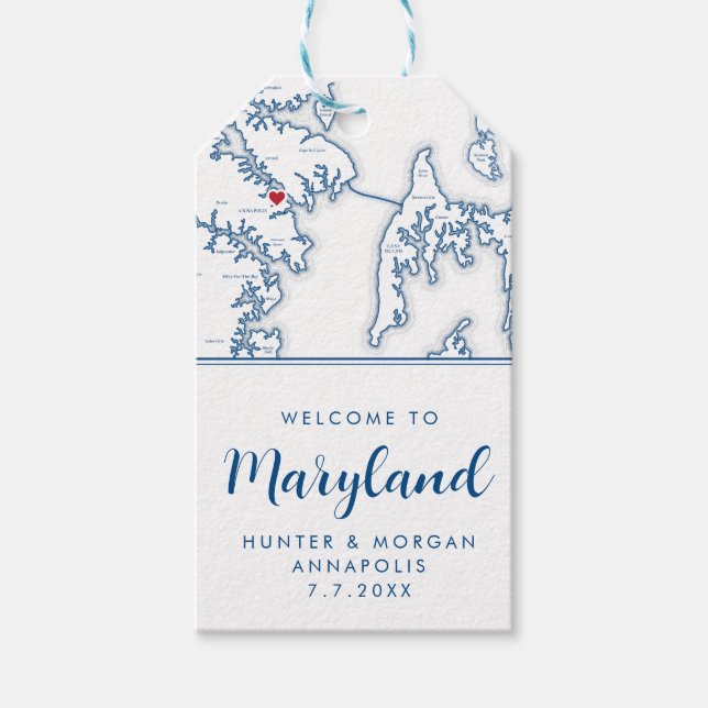 Etiqueta Para Presente Annapolis Minimal Marinho Moderno Boas-vindas (Frente)