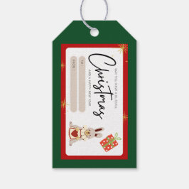 Etiqueta Para Presente Ano novo de Natal saudando verde vermelho