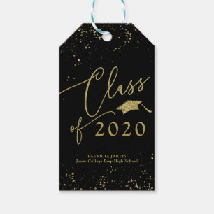 Etiqueta Para Presente Anúncio de Formatura em Script Chic com Brilho Dou
