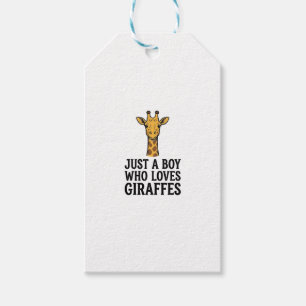 Etiqueta Para Presente Apenas um Menino que Ama Girafas Camiseta Girafa F