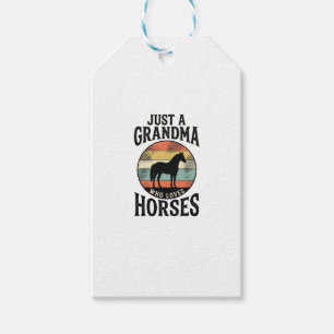 Etiqueta Para Presente Apenas uma avó que ama cavalos design vintage