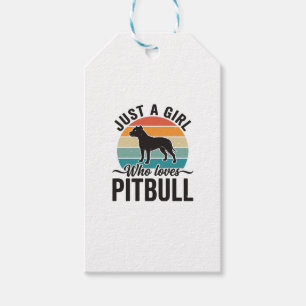Etiqueta Para Presente Apenas uma garota que ama design de cachorro vinta